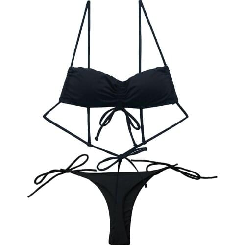 Summer Womens Bikini Swimwear Swim Swimsuit Biquinis Brasileiro Bathing Suit Micro Bikinis Hot Secret Black Cheeky bottom