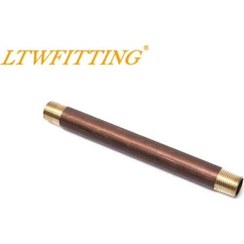 LTWFITTING Brass Pipe 8" Long Nipples Fitting 1/2" Male NPT Air Water