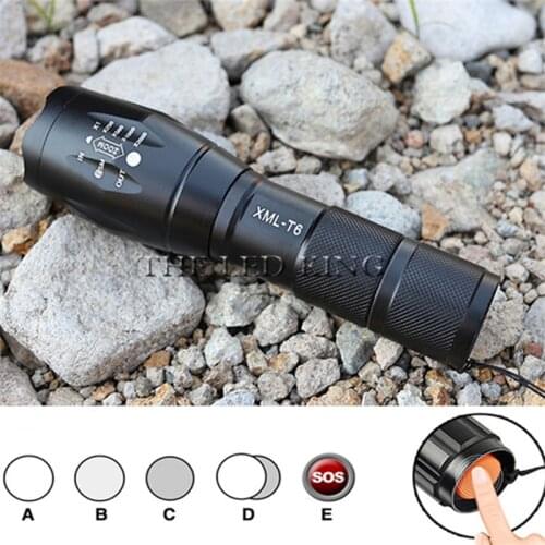Powerful G700 Flashlight Cree XML T6 U3 led Aluminum Waterproof Zoom Camping Torch Tactical light AAA 18650 Rechargeable Battery