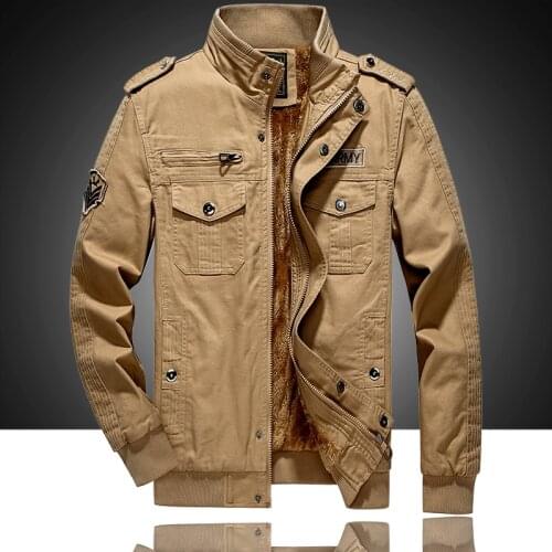 2020 Mens Military Velvet Jacket Fall Winter stand collar tooling Jeep Jacket Lrge Size Thickened Military Uniform 9808