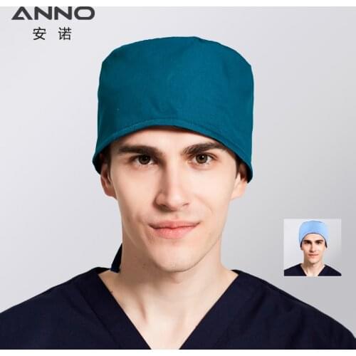 ANNO Disposable Cotton Caps Man Hat Clinic Hospital Doctor Nurse Work Hat Short Hair Nursing Hats Solid Color Head Dress