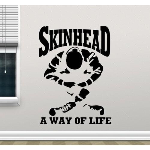 Skinhead A Way Of Life Wall Decal Inspiring Quotes Barber Shop Skin Heads Vinyl Sticker Art Wall Room Decor Creative Poster D392