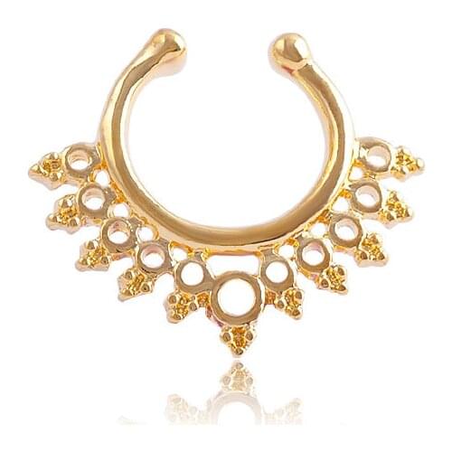Nose Ring Septum Piercing Jewelry, Fake Septum Nose Ring for Women Non Piercing Clip On Body Piercing Jewelry