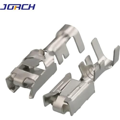 50 pcs 6.3mm Female Crimp Brass Wire Terminal Tin Copper Car Speaker Electrical terminals for Delphi 12033769