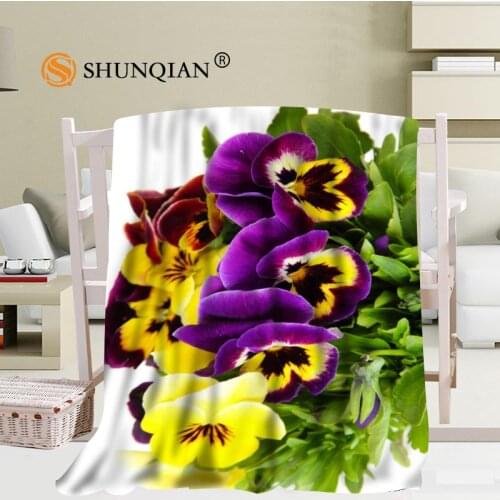 Custom Pansies Flowers Blanket Soft DIY Your Picture Decoration Bedroom Size 56x80Inch,50X60Inch,40X50Inch A7.10