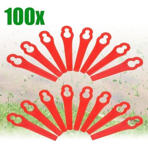 100 Pieces 8.3Cm Plastic Grass Trimmer Blade Replacement Blades Lawn Mower Blades For Bosch Einhell Plastic Lawn Mower Gardening