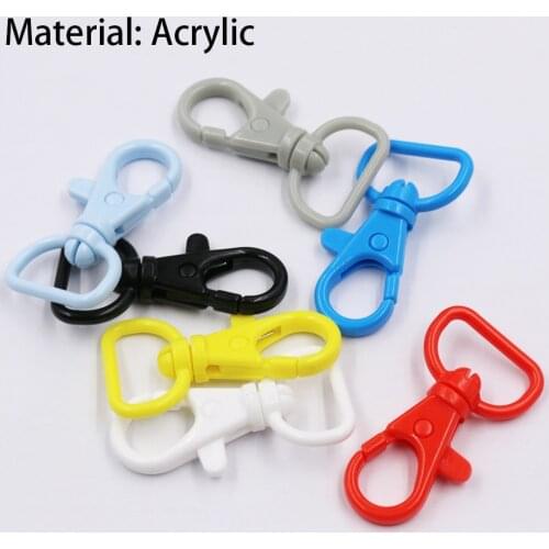 Potosala 50Pcs 38mm Swivel Acrylic Lobster Clasps Clips Key Hook Split Key Ring Findings For DIY Charms Jewelry Keychain Making