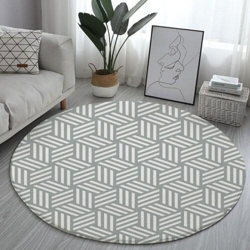 Simple various geometric pattern printing round carpets living room soft carpet non-slip mats family decoration childrens room