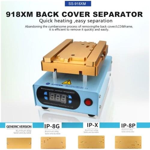 New SS-918XM Mobile Phone Back Cover Separator Machine For iPhone X Crack Back Cover Remove Repair Machine LCD screen Splitter
