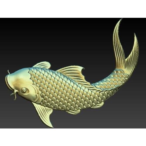 Fish relief 3D model for cnc or 3D printers in STL file format