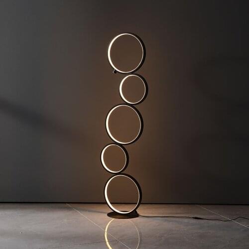 Modern Led Floor Lamps Nordic Ring Touch Switch Standing Light For Living Room Bedroom Interior Decoration Home Lighting Fixture