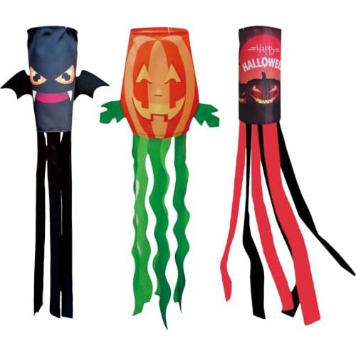 Scary Halloween Windsock Flag Outdoor Wind Direction Flag Decor Courtyard Garden Decoration Accessories Supplies Clever
