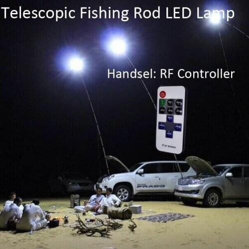 Telescopic Outdoor Camping Light 12V LED Field Fishing Lighting Battery Charge for Night Fishing Road Trip with RF Controller