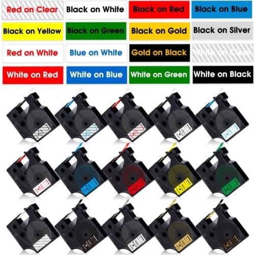 6/9/12mm For DYMO D1 Tape 45013 40913 43613 45010 45016 45017 45018 45019 Label Tape For DYMO Label Maker LabelManager 160 280