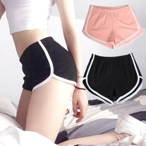 2020 New Sports Shorts Beach Pants Women Summer Candy Color Anti Emptied Skinny Shorts Casual Lady Elastic Waist Beach Short