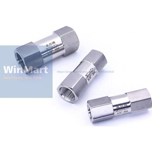 1pc 304 Stainless Steel 1/8" Female Check One Way Valve Water Gas Oil Non-return