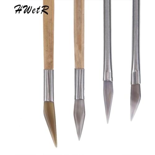 1Pcs Agate Burnisher Polishing Knife Edge With Bamboo Handle Jewelry Making Tools Hot Sale