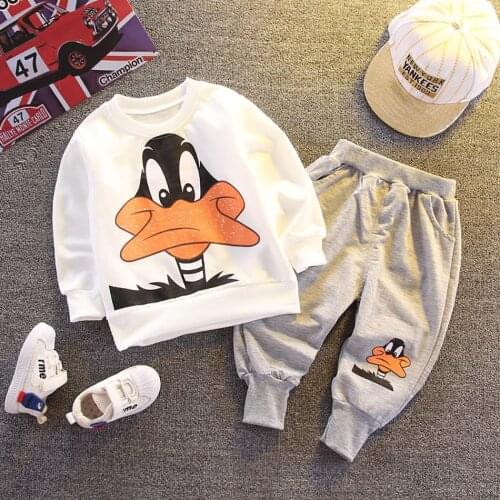 2Pcs/sets Spring Autumn Children Baby Boy Clothes Donald Duck t-shirt Pants Infant Outfit Fashion Kids Toddler Casual Tracksuits