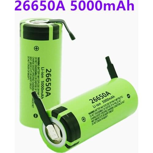 2021 100% Original New battery for 26650A 3,7 V 5000mAh High capacity 26650 Li-Ion battery with nickel