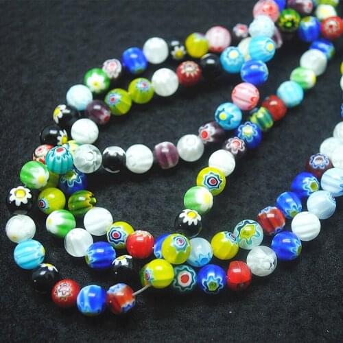 48pcs glass beads flower beads size 8mm round shape pink colors mix colors for charms women bracelets making accessories good