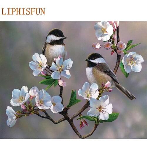 Diamond Painting Cross Stitch Full Square Round Picture of Rhinestone DIY Mosaic Embroidery Bird Flower New Year Gift