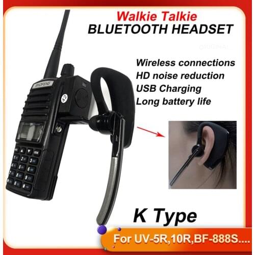 Walkie Talkie Bluetooth Wireless headphone Handfree Headset Mic For UV-82 UV-5R BF-888S Baofeng ham radios accessories
