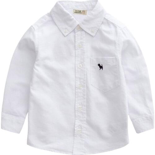 Brand 100% cotton boys shirts long-sleeve 2021 childrens clothing spring male short-sleeve shirt camisa baby clothes