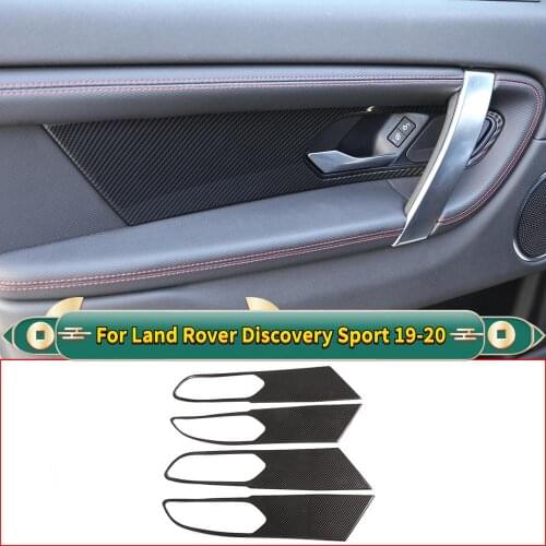 For Land Rover Discovery Sport 19-20 ABS Carbon Fiber Texture Car Door Inner Handle Decoration Panel Cover Trim Car Accessories