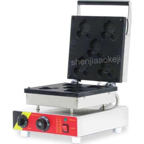 1pc Stainless Steel Electric Mickey Waffle Maker -Machine DIY Cartoon animal shape scone machine Commercial Waffle Machine 220v