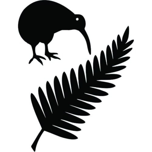 Fuzhen Boutique Decals Exterior Accessories Creative Car Sticker Kiwi Bird and New Zealand Fern Vinyl Decal Car Styling KK 15cm