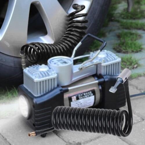 3/5/7/10/15m Recoil Flexible Air Hose Compressor Tire Inflatable Tube with Lock-on Air Chuck & 0.305"x32TPI Fine Thread M89B