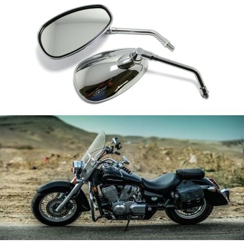 Chrome Motorcycle Rear View Mirrors 10MM For Honda Shadow Aero 750 2005 2006 Rearview Side Mirrors Motor Accessories