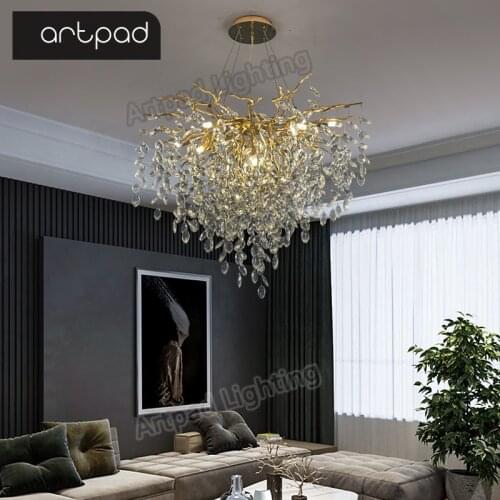 Artpad Single Crystal-Pendant-Light White Lighting 7W Led Shine Small Suspension-Light for Bar Bedside Room Cloth Store 220V