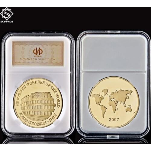 Italy Roman Colosseum Souvenir 2017 Seven Wonders of World Coin Collectibles