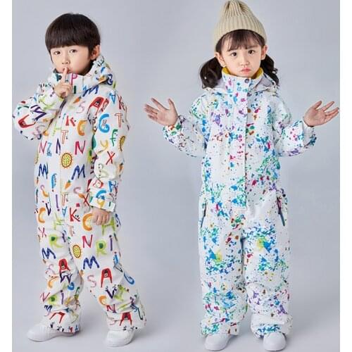 Dollplus Children Kids Ski Snowsuit Jumpsuit Snowboard Skiing Jacket Girl Boy Sportswear Winter Pants Set Suit Outfit Clothing