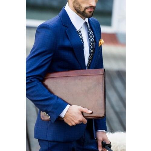 Leather Document Case, Dark Brown Leather portfolio - Time Resistance