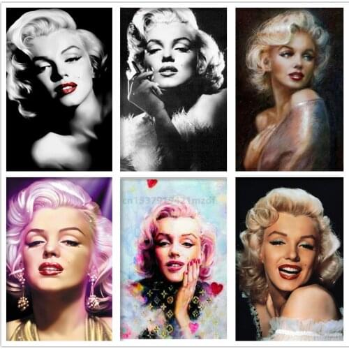5D DIY Full Drill Diamond Painting Portrait Marilyn Monroe Elvis Diamond Embroidery Custom Photo Mosaic Cross Stitch Kits Decor