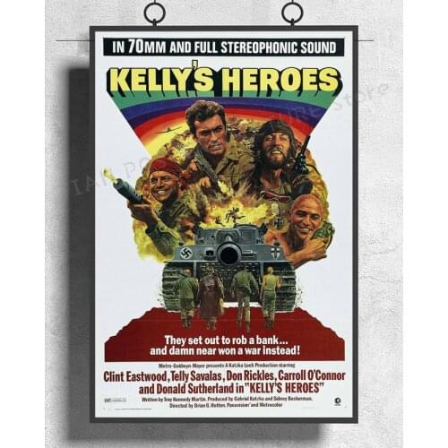 NJ823 KELLYS HEROES Movie Wall Sticker Silk Poster Art Home Decoration