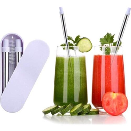 Portable Telescopic Straws Stainless Steel And Folding Straws PP Mouth Straws HRC065