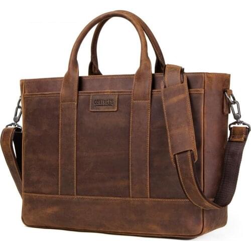 Mens Bag Genuine Leather Mens Shoulder Bags Male Leather Laptop Briefcase Messenger/Crossbody Bags for Men Handbag