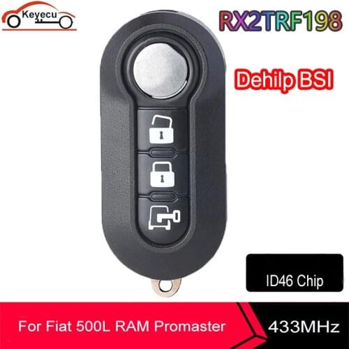 KEYECU Car Remote Control Key For Fiat 500L For RAM Promaster 1500 2500 3500 433.9ASK PCF7946 RX2TRF198 Car Key Delphi BSI