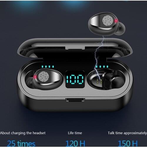 Touch Control 2000 mAh Power Bluetooth 5.0 Earphone Wireless Headphones LED Stereo Sport Wireless Headsets Fone de ouvido Phone