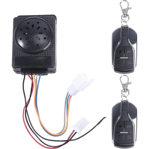 3Pc Motorcycle Alarm System Anti-theft Horn Alarm Warner with Cutting Off Remote Engine Start Arming Disarming