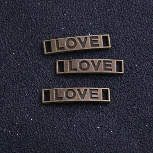 12pcs Antique Bronze Alloy Lettering 6*38mm love wings Jewelry Connectors Fit Jewelry Making Findings