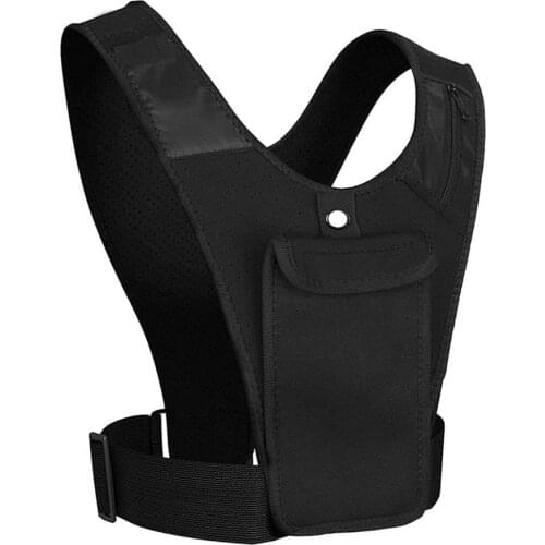 Running Reflective Vest Cycling Chest Bag Men Waist Bag Tactical Vest Pack Mobile Phone Holder Adjustable Fitness Sports Bags