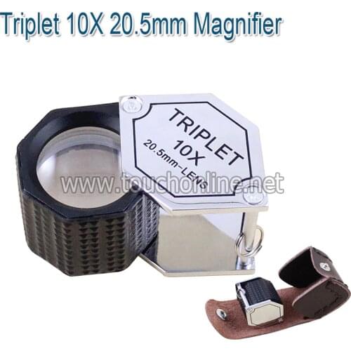 Triplet 10X 20.5mm Magnifier Jewelry Magnifying glass Loupe TT-7830