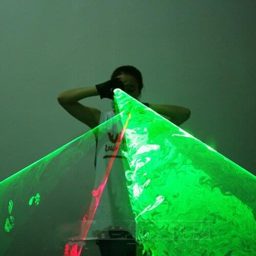 Party LED Laser Gloves Green Red Color Swirl Laser Man Gloves Swirl Laser Show Gloves With 2 Rotating Vortex Laser