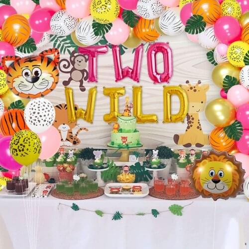 Jungle Safari Theme Party Balloon Garland Kit Animal Balloons Kids Boys 1 2 3 4 5 6 years Birthday Party Baby Shower Decoration