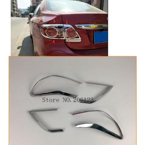 For Toyota Corolla Altis 2011 2012 2013 car body Rear tail back Light lamp frame styling ABS Chrome cover trim
