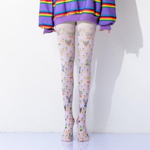 Cat Avatar Printed Women Pantyhose Dropship And Bulk